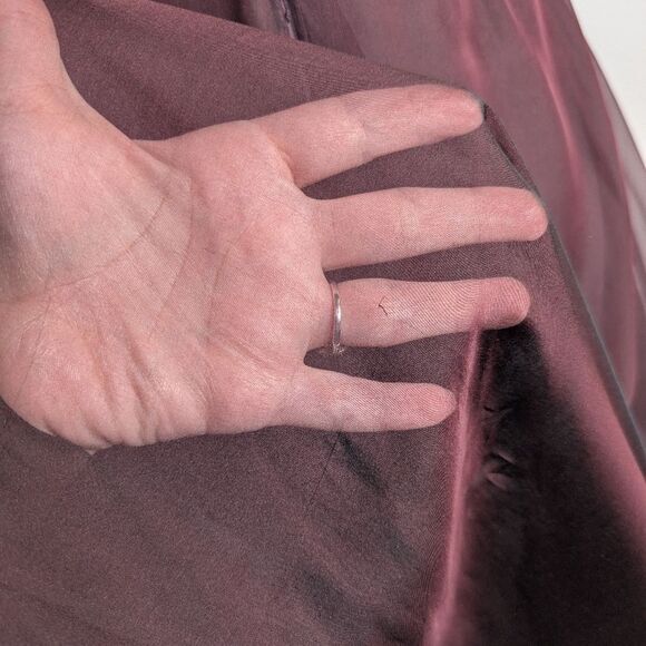 Rickie Freeman Teri Jon Plum Aubergine Silk Pleated One Shoulder Gown Dress 6 - Picture 13 of 13